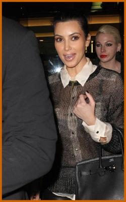 Kim Kardashian in C-Thru Shirt Shopping in Beverly Hills